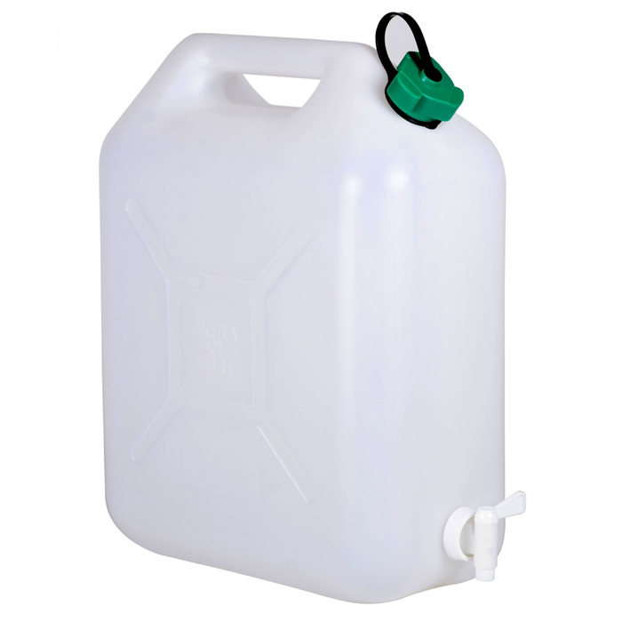 Jerrican AL HDPE 20L blanc + robinet Rubrique(Manutention)